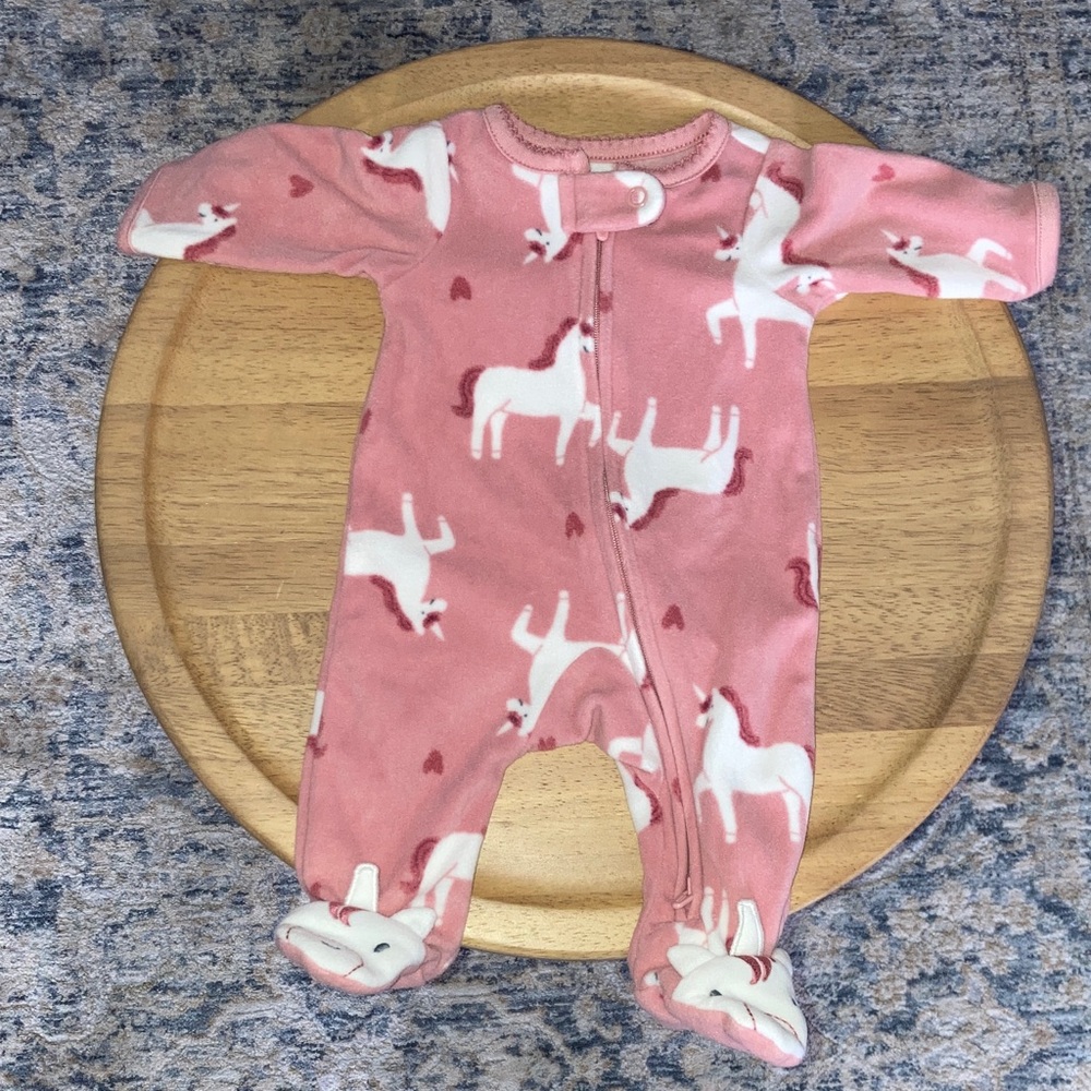 #12. Carter’s Child of Mine - Unicorn Print Fleece One-Piece Footed Pajamas
